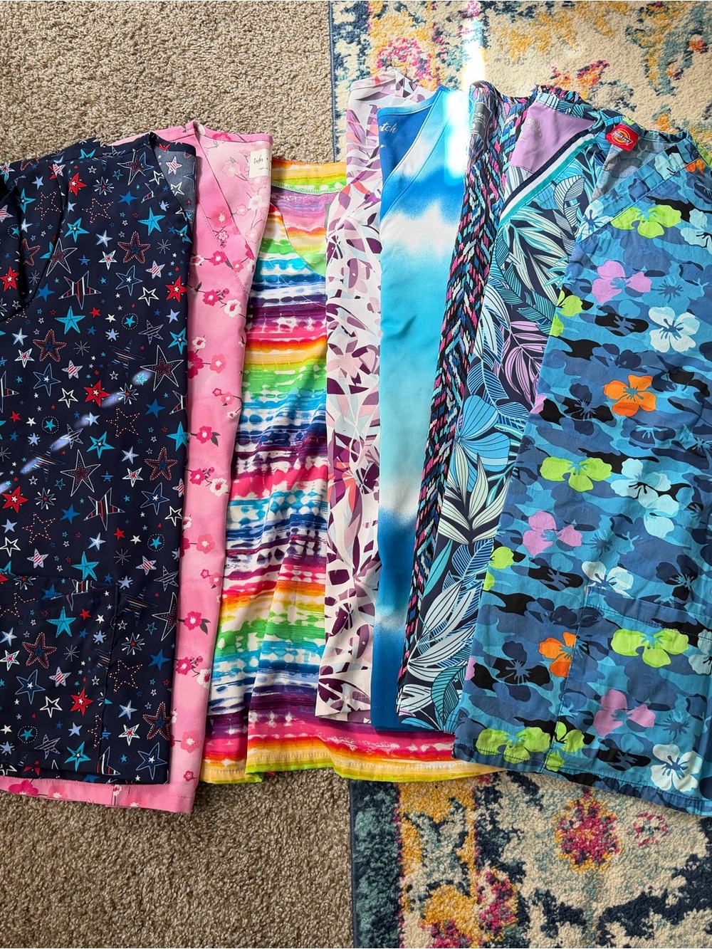 Bundle of 8 Womens Scrub Tops